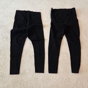 Old Navy *2 pack* Maternity Full Panel Black Cotton Leggings